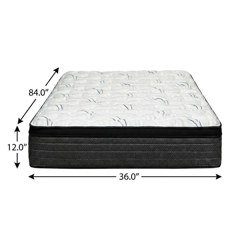 12" Split California King Foam Plush Euro Top Hybrid Mattress Homeroots Bed & Bath