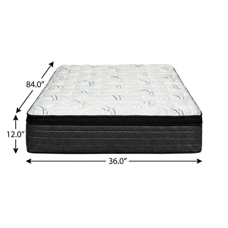 12" Split California King Foam Plush Euro Top Hybrid Mattress Homeroots Bed & Bath