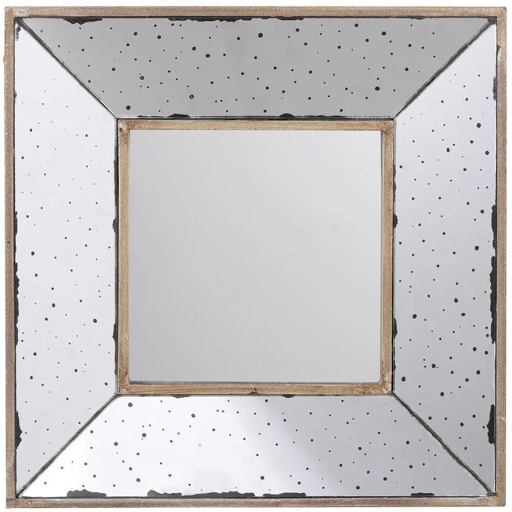 12" Square Wall Mounted Vintage Style Glass Frame Accent Mirror Homeroots Bed & Bath