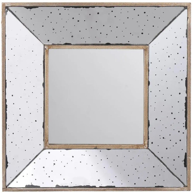 12" Square Wall Mounted Vintage Style Glass Frame Accent Mirror Homeroots Bed & Bath