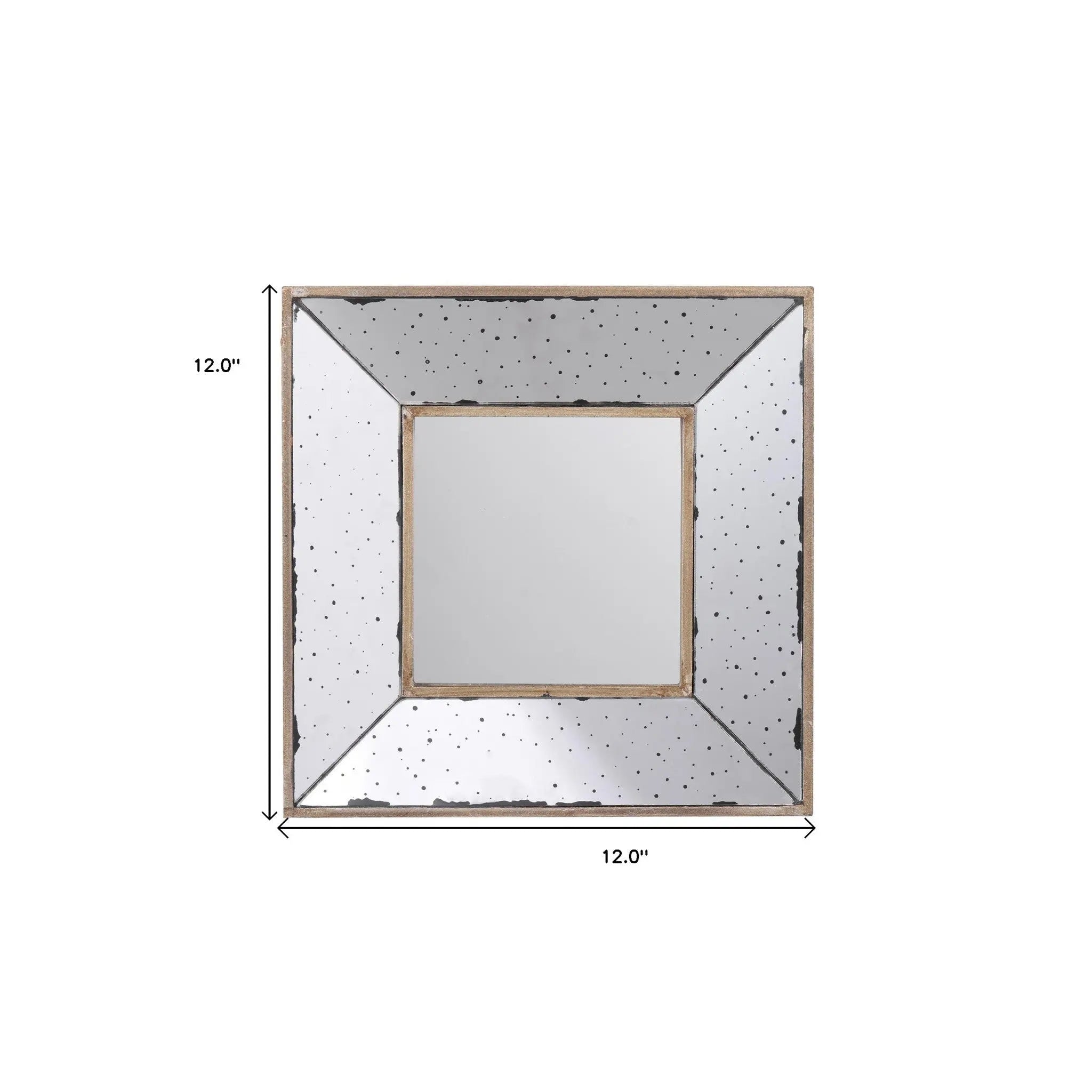 12" Square Wall Mounted Vintage Style Glass Frame Accent Mirror Homeroots Bed & Bath