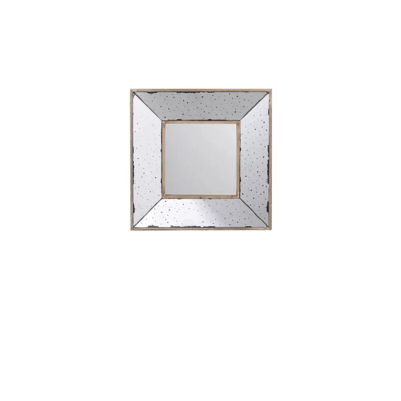 12" Square Wall Mounted Vintage Style Glass Frame Accent Mirror Homeroots Bed & Bath