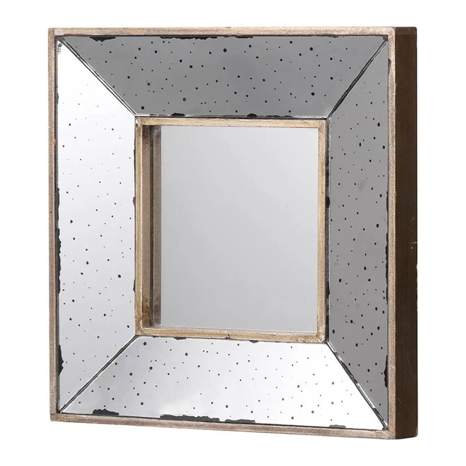 12" Square Wall Mounted Vintage Style Glass Frame Accent Mirror Homeroots Bed & Bath