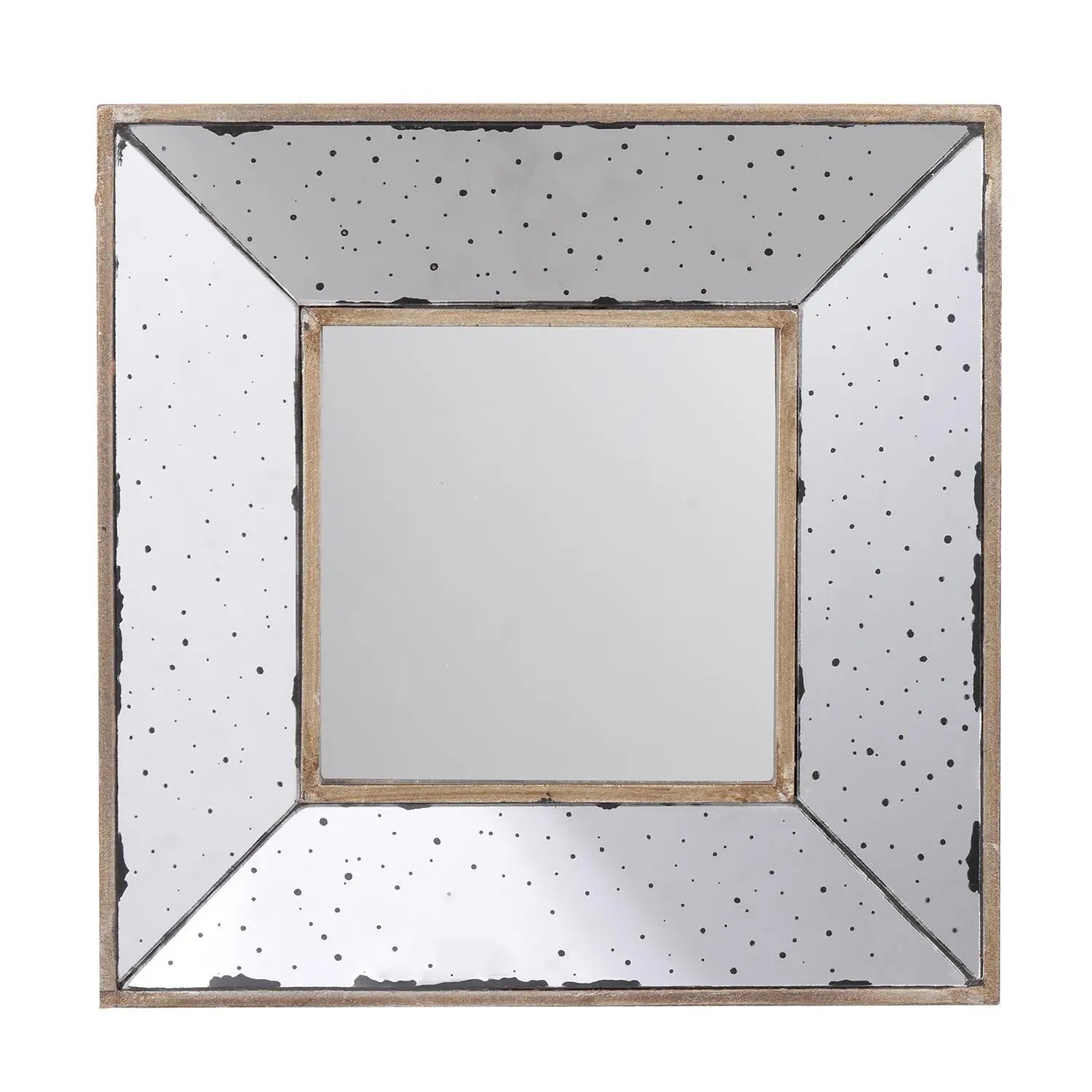 12" Square Wall Mounted Vintage Style Glass Frame Accent Mirror Homeroots Bed & Bath