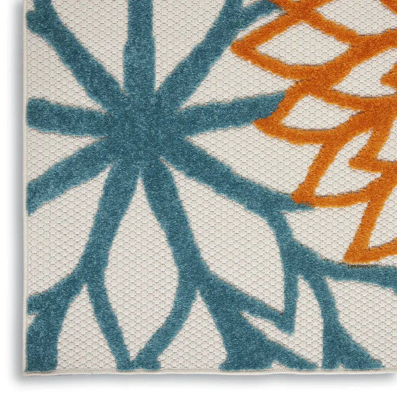 12' Turquoise Indoor Outdoor Runner Rug - GreatEagleInc