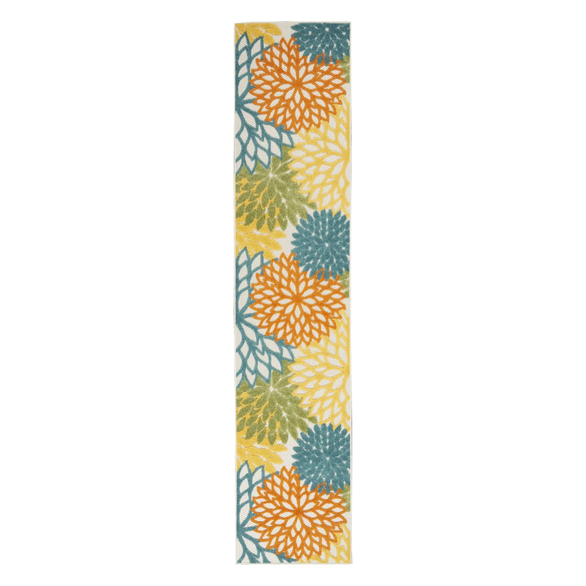 12' Turquoise Indoor Outdoor Runner Rug - GreatEagleInc