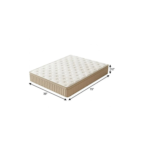 12" Twin Gel Memory Foam Hybrid Mattress Homeroots Bed & Bath