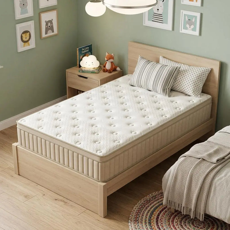 12" Twin Gel Memory Foam Hybrid Mattress Homeroots Bed & Bath
