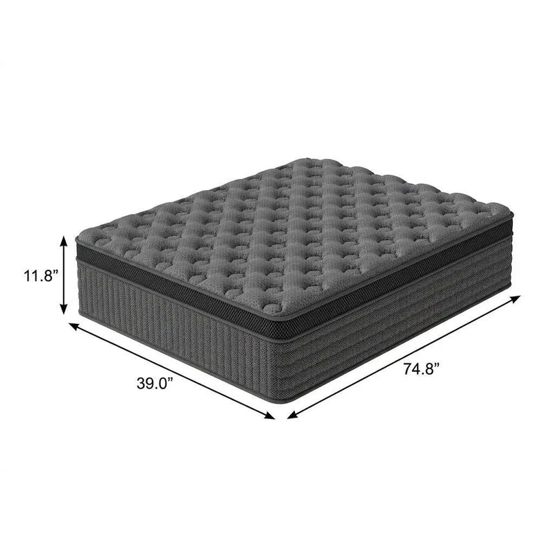 12" Twin Lumbar Support Memory Foam Hybrid Mattress Homeroots Bed & Bath