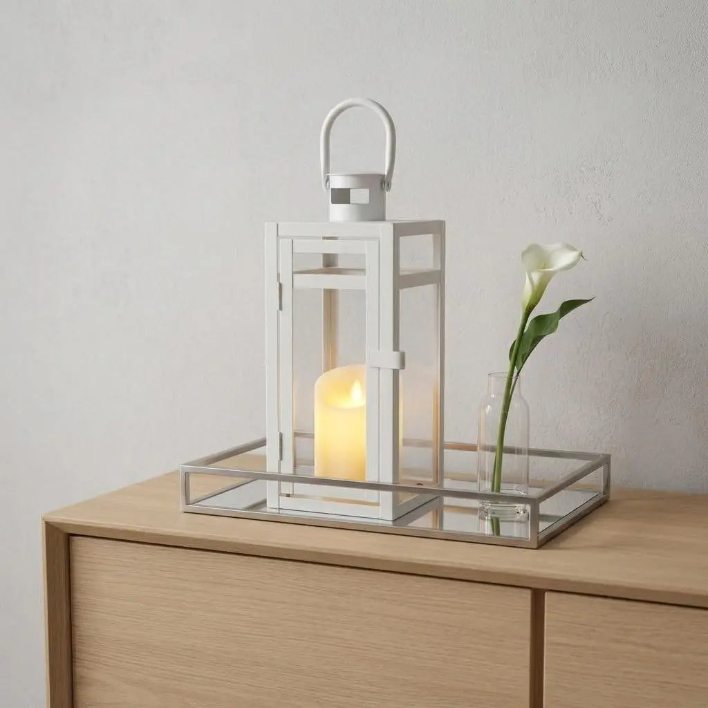 12" White Glass Floor Candelabra Candle Holder Homeroots Home Decor