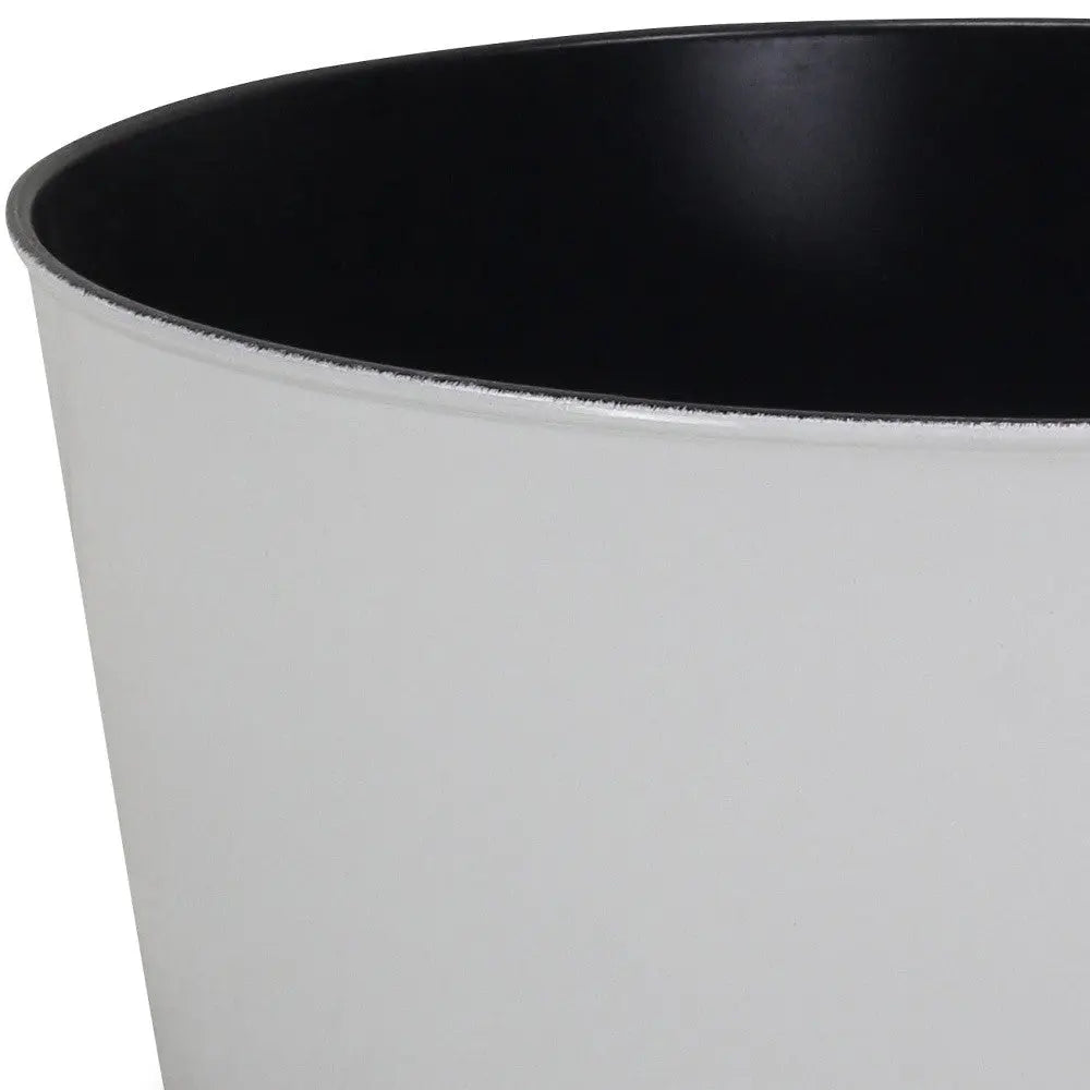 12" White Recycled Plastic Indoor Outdoor Round Pot Planter Homeroots Outdoor
