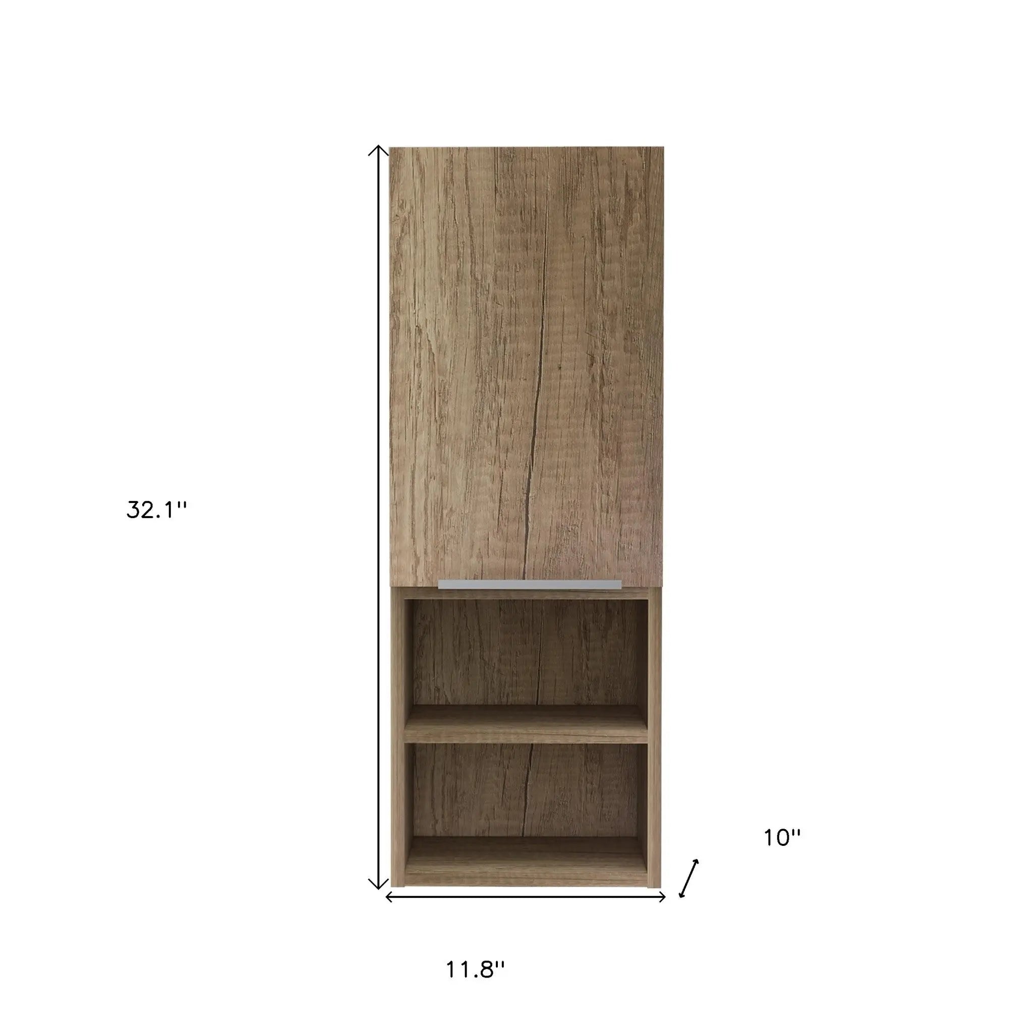 12" Wood Brown Standard Accent Cabinet With Four Shelves - GreatEagleInc