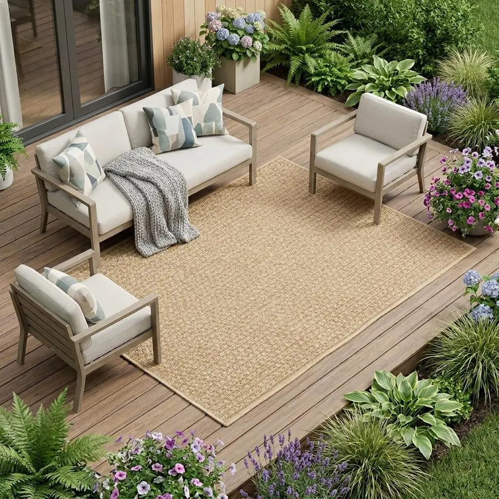 12' X 15' Beige Indoor Outdoor Area Rug Homeroots Outdoor