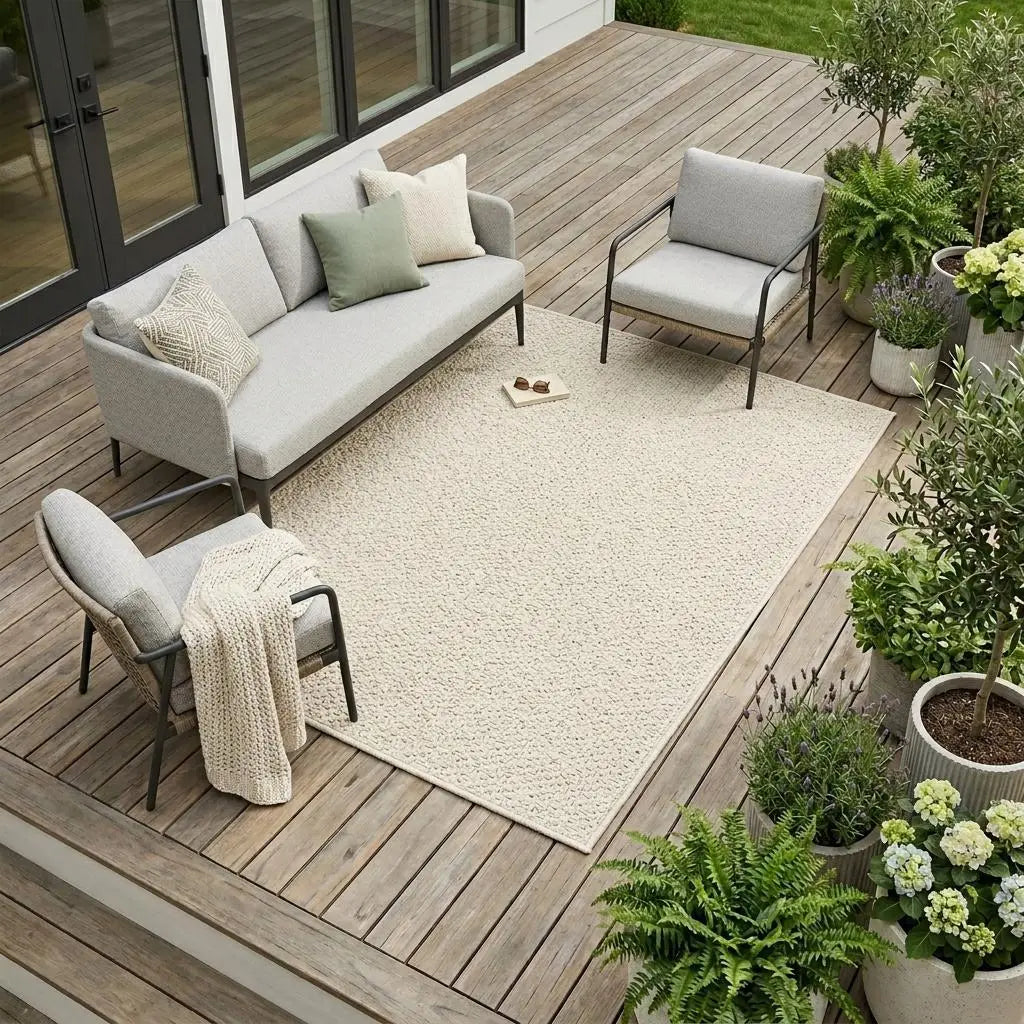 12' X 15' Beige Indoor Outdoor Area Rug Homeroots Outdoor