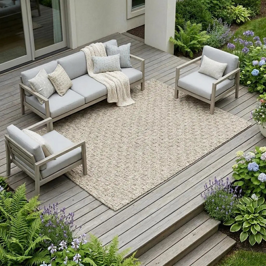 12' X 15' Beige Indoor Outdoor Area Rug Homeroots Outdoor