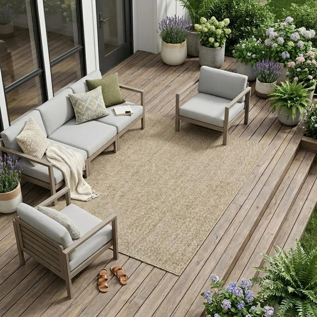 12' X 15' Beige Indoor Outdoor Area Rug Homeroots Outdoor