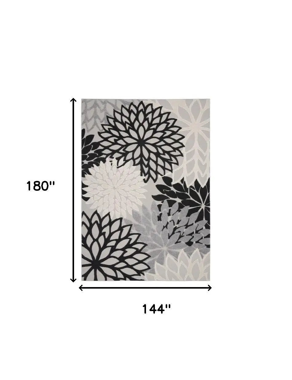 12' X 15' Black And White Indoor Outdoor Runner Rug Homeroots Outdoor