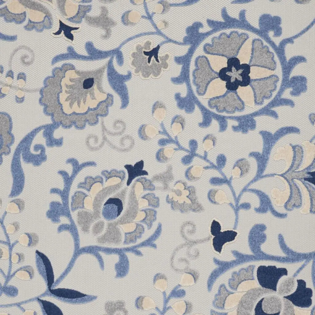 12' X 15' Blue And Gray Indoor Outdoor Area Rug Homeroots Outdoor