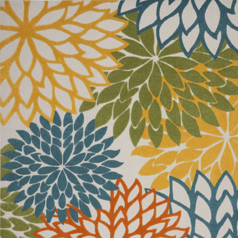 12' X 15' Blue And Yellow Indoor Outdoor Area Rug Homeroots Outdoor