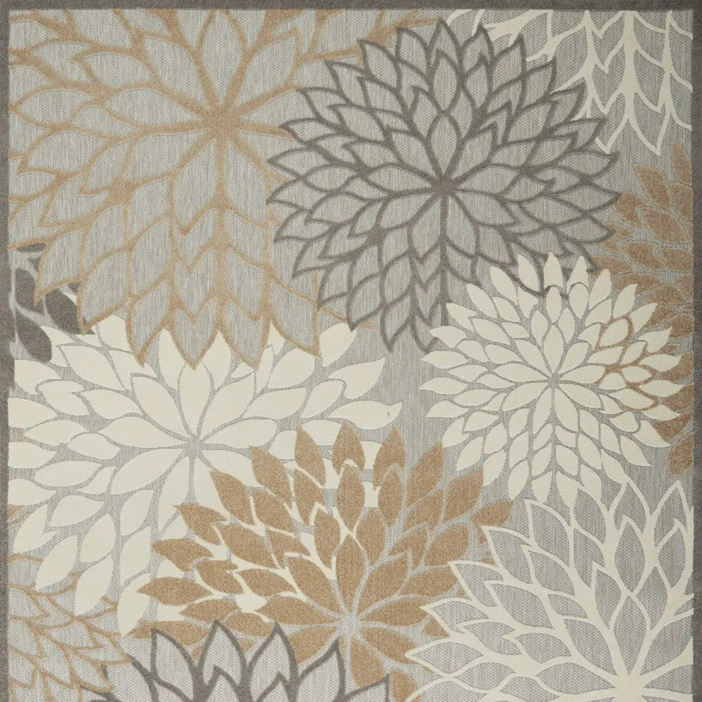 12' X 15' Gray And Ivory Indoor Outdoor Area Rug Homeroots Outdoor