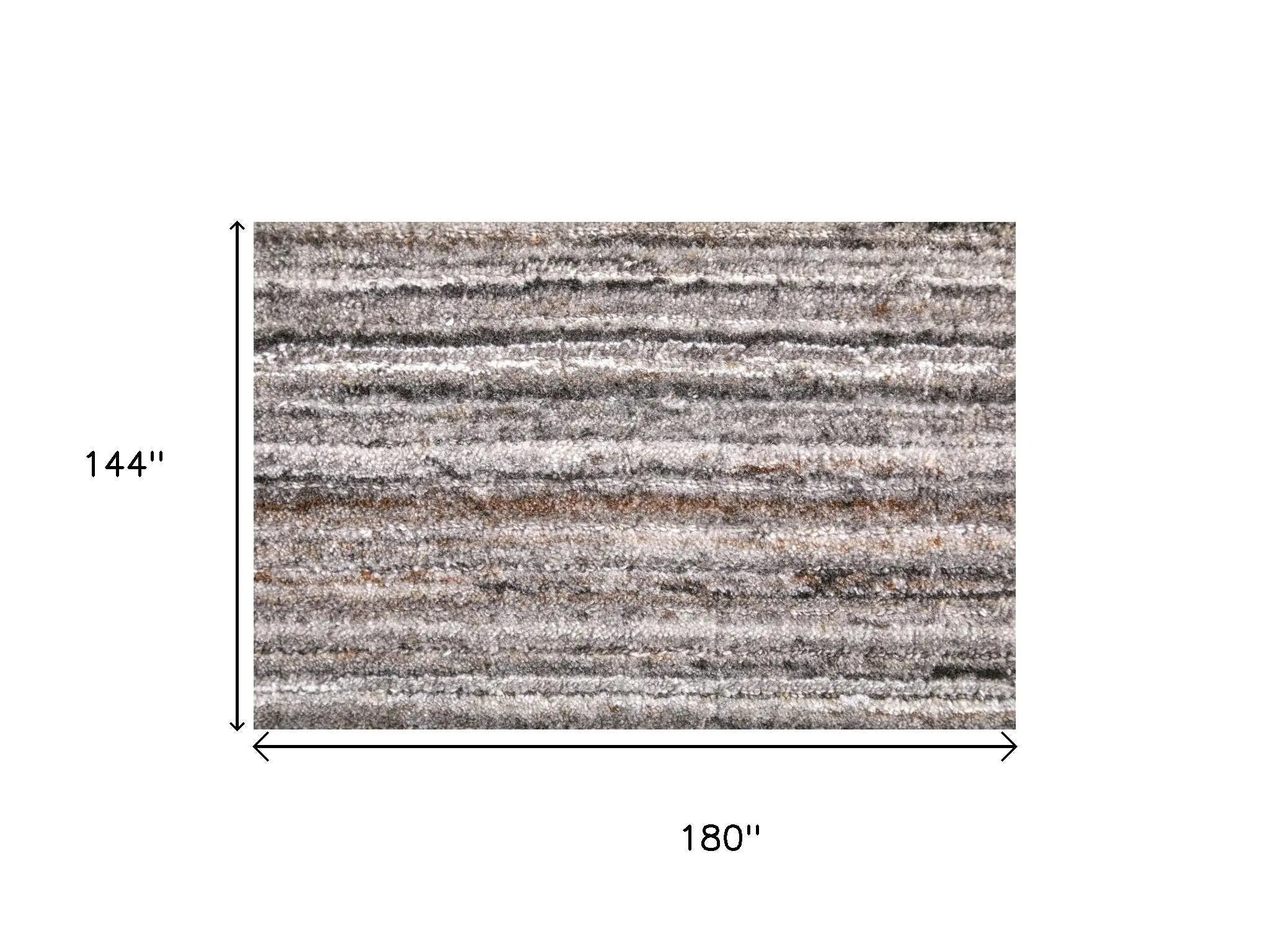 12' X 15' Gray Black And Brown Handmade Indoor Outdoor Area Rug Homeroots Outdoor