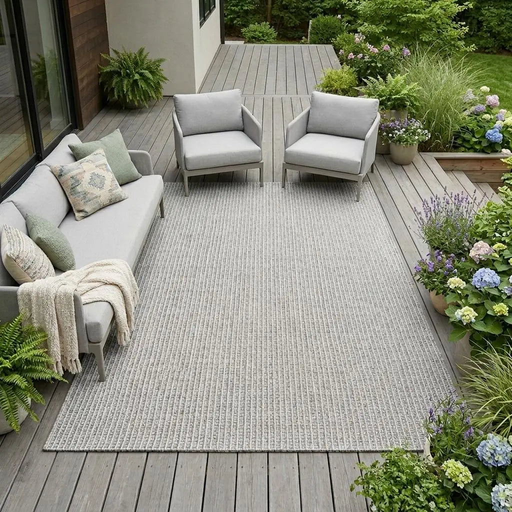12' X 15' Gray Indoor Outdoor Area Rug Homeroots Outdoor