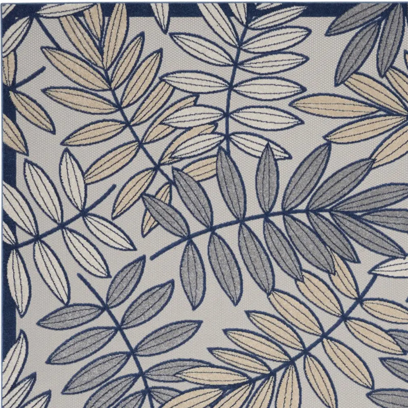 12' X 15' Ivory And Blue Indoor Outdoor Area Rug - GreatEagleInc