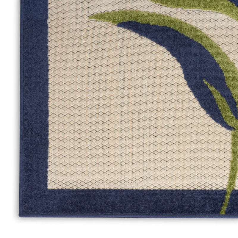 12' X 15' Ivory Blue And Orange Floral Indoor Outdoor Area Rug Homeroots Outdoor