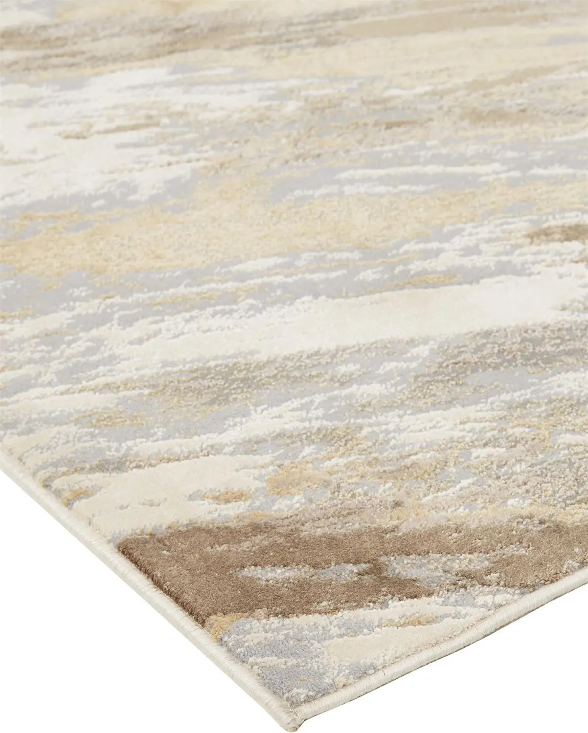 12' X 15' Ivory Tan And Brown Abstract Area Rug Homeroots Home Decor