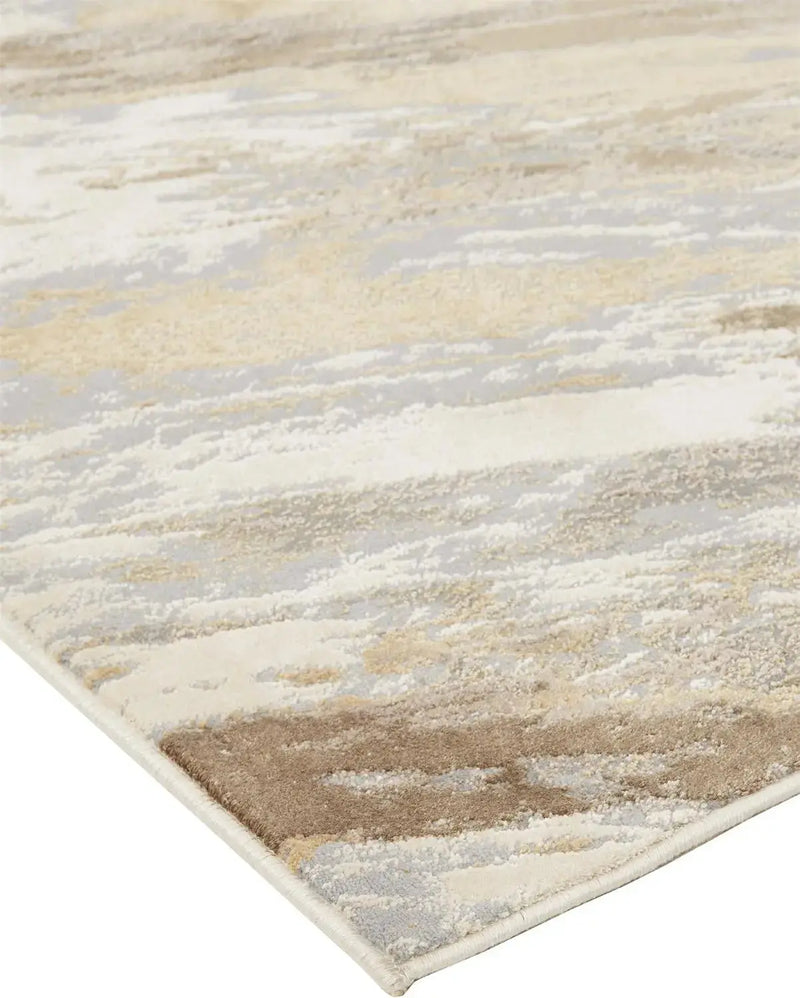 12' X 15' Ivory Tan And Brown Abstract Area Rug Homeroots Home Decor