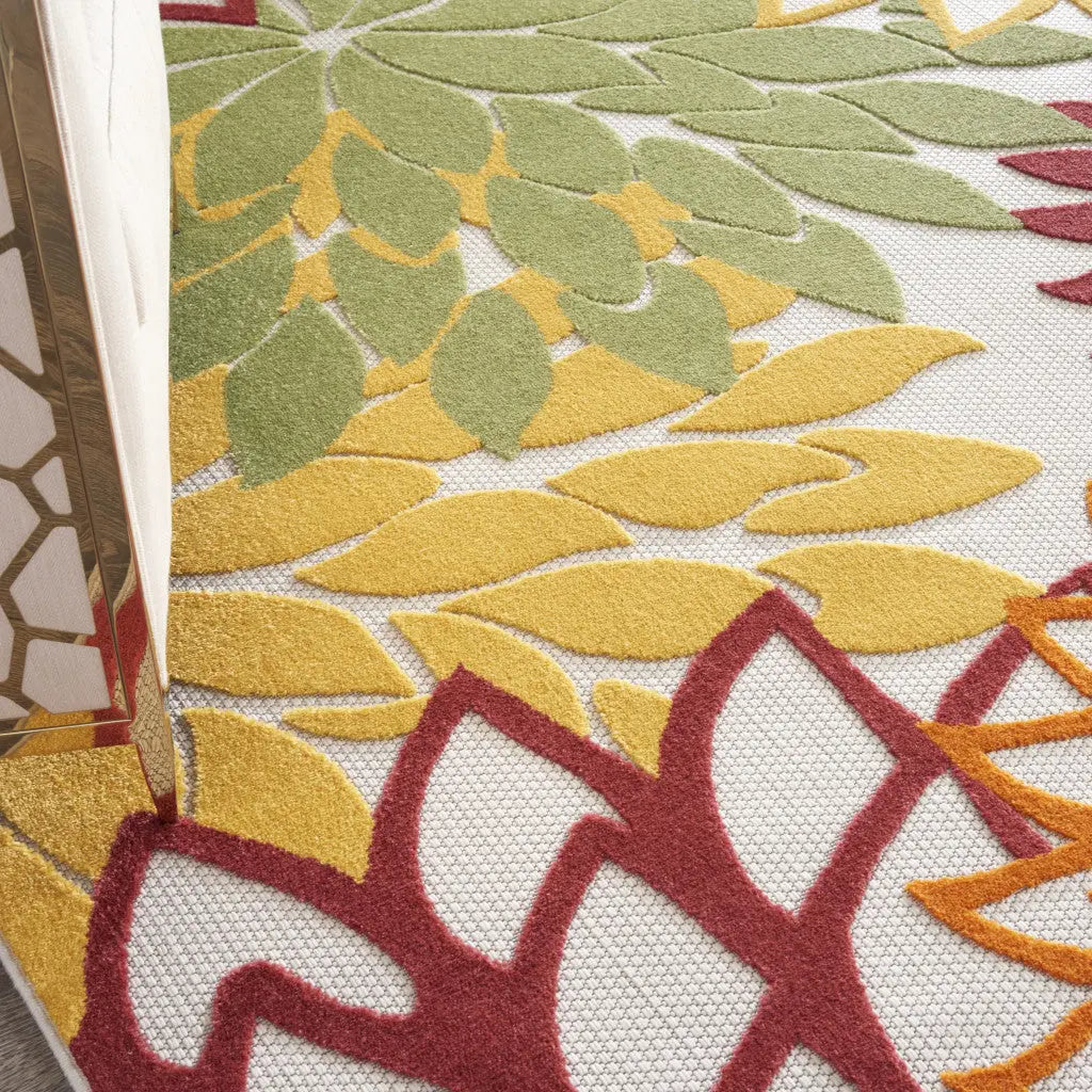 12' X 15' Red And Ivory Indoor Outdoor Area Rug - GreatEagleInc