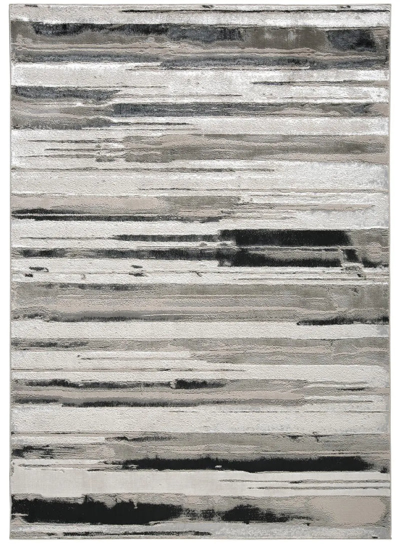 12' X 15' Silver Gray And Black Abstract Stain Resistant Area Rug Homeroots Home Decor