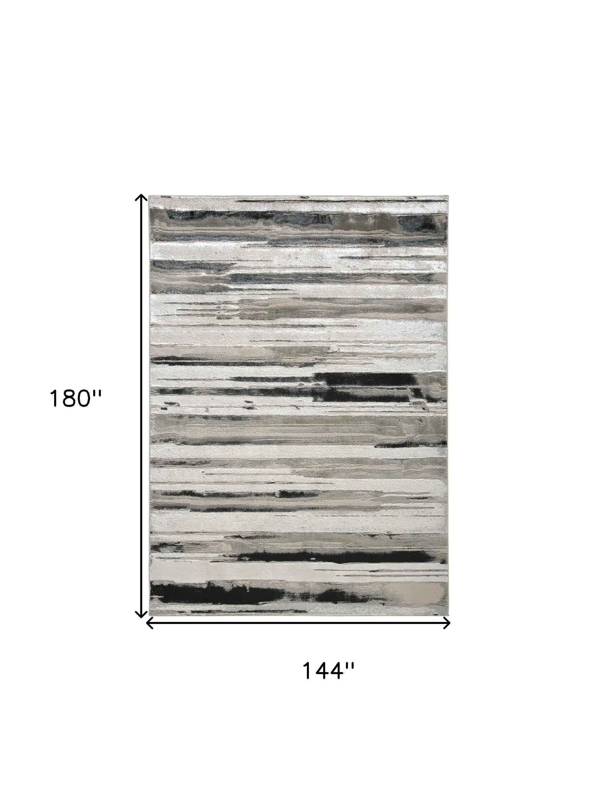 12' X 15' Silver Gray And Black Abstract Stain Resistant Area Rug Homeroots Home Decor