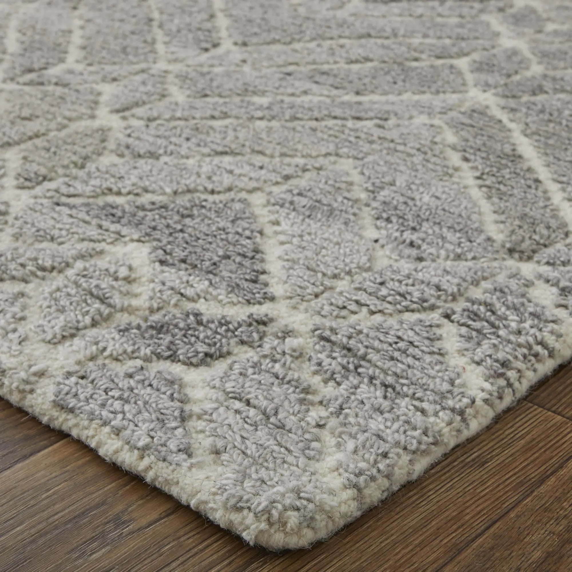12' X 15' Taupe Gray And Ivory Geometric Hand Tufted Area Rug Homeroots Home Decor