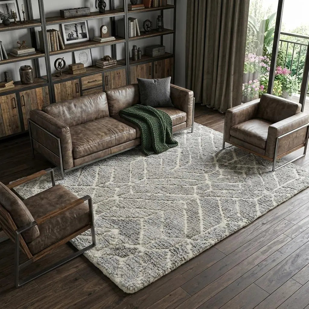 12' X 15' Taupe Gray And Ivory Geometric Hand Tufted Area Rug Homeroots Home Decor