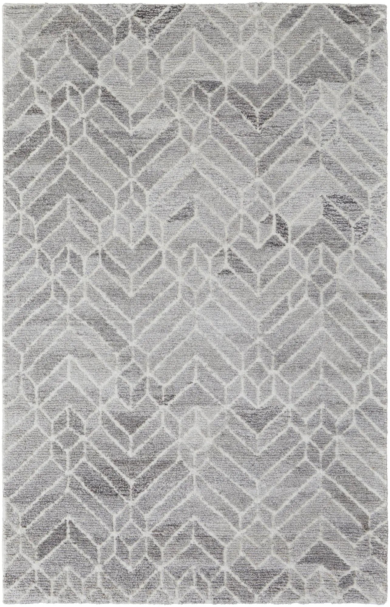 12' X 15' Taupe Gray And Ivory Geometric Hand Tufted Area Rug Homeroots Home Decor