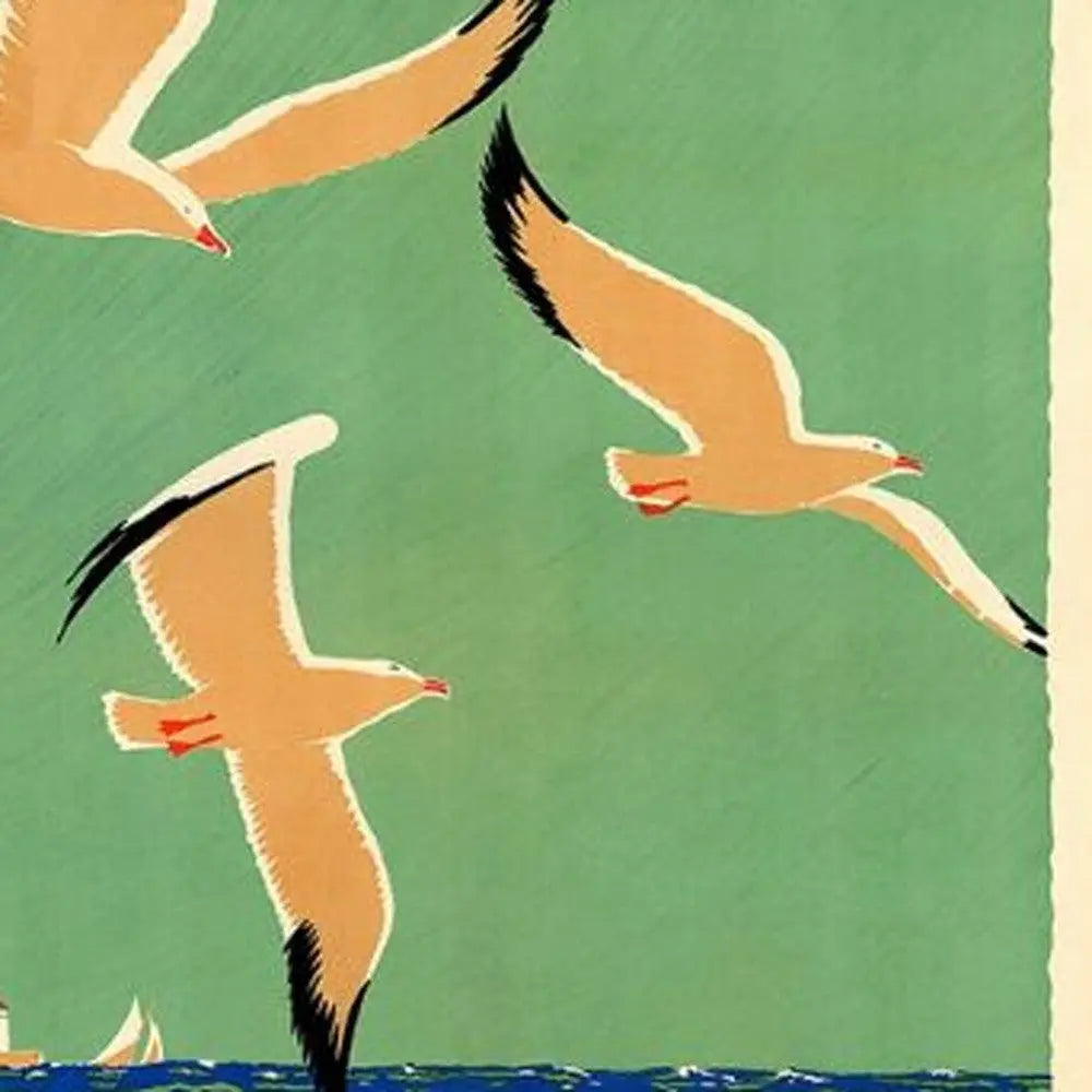 12" X 18" Birds Over Lake Michigan C1929 Vintage Travel Poster Wall Art Homeroots Home Decor
