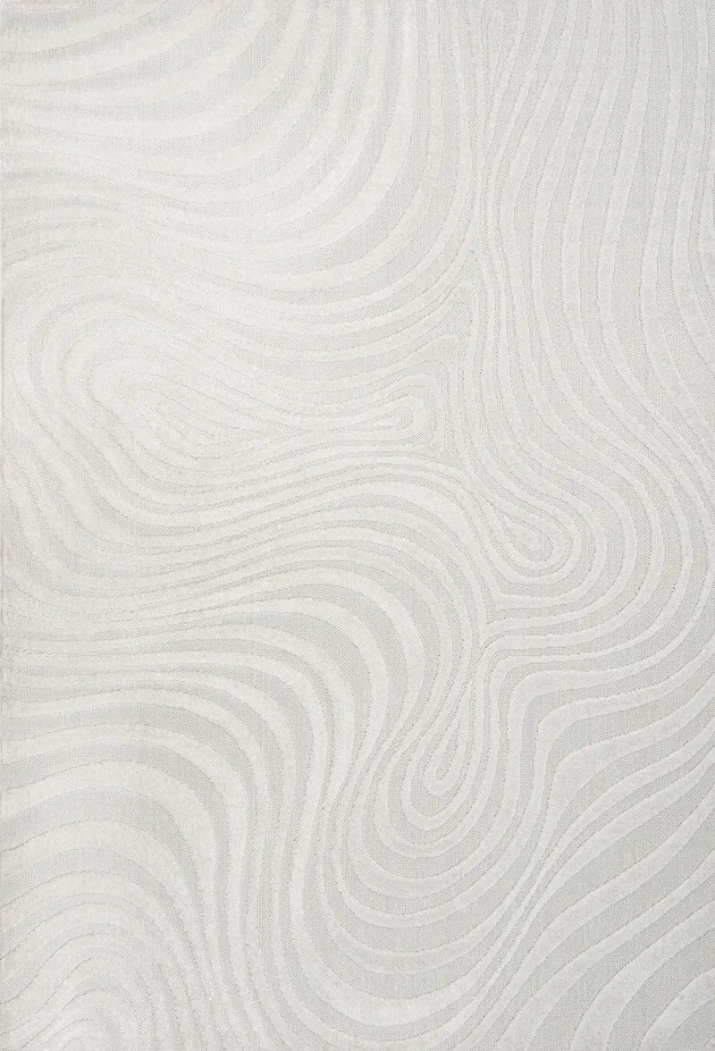 12' X 18' Cream And Ivory Abstract Indoor Outdoor Area Rug Homeroots Outdoor