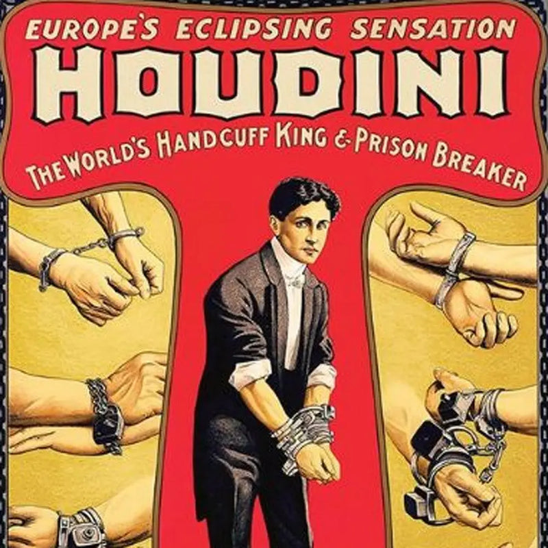 12" X 18" Houdini Handcuff King Vintage Magic Poster Wall Art Homeroots Home Decor