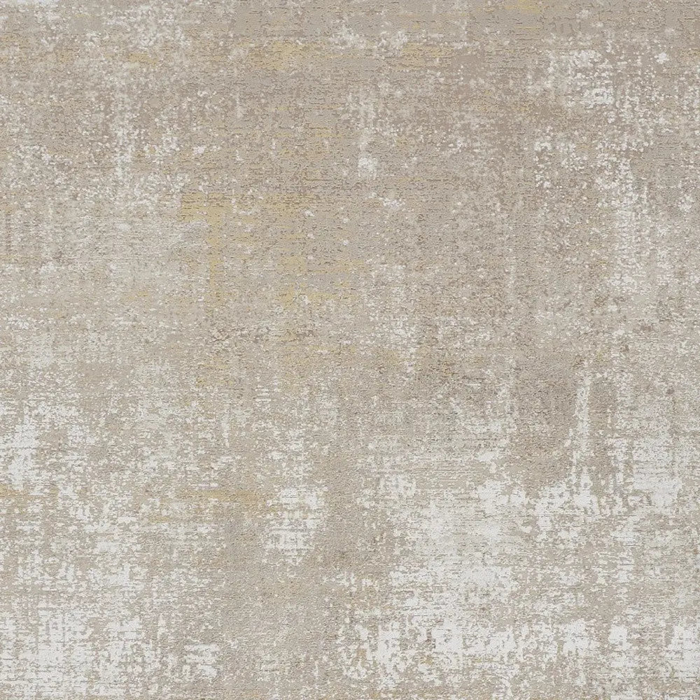 12' X 18' Taupe Ivory And Gold Abstract Power Loom Distressed Area Rug Homeroots Home Decor