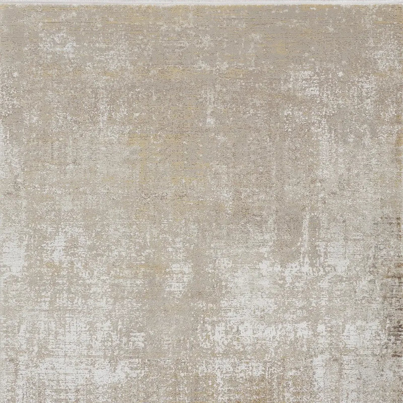 12' X 18' Taupe Ivory And Gold Abstract Power Loom Distressed Area Rug Homeroots Home Decor