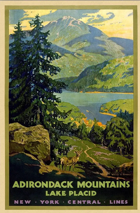 12" X 18" Vintage 1920S Adirondack Mountains Wall Art Homeroots Home Decor