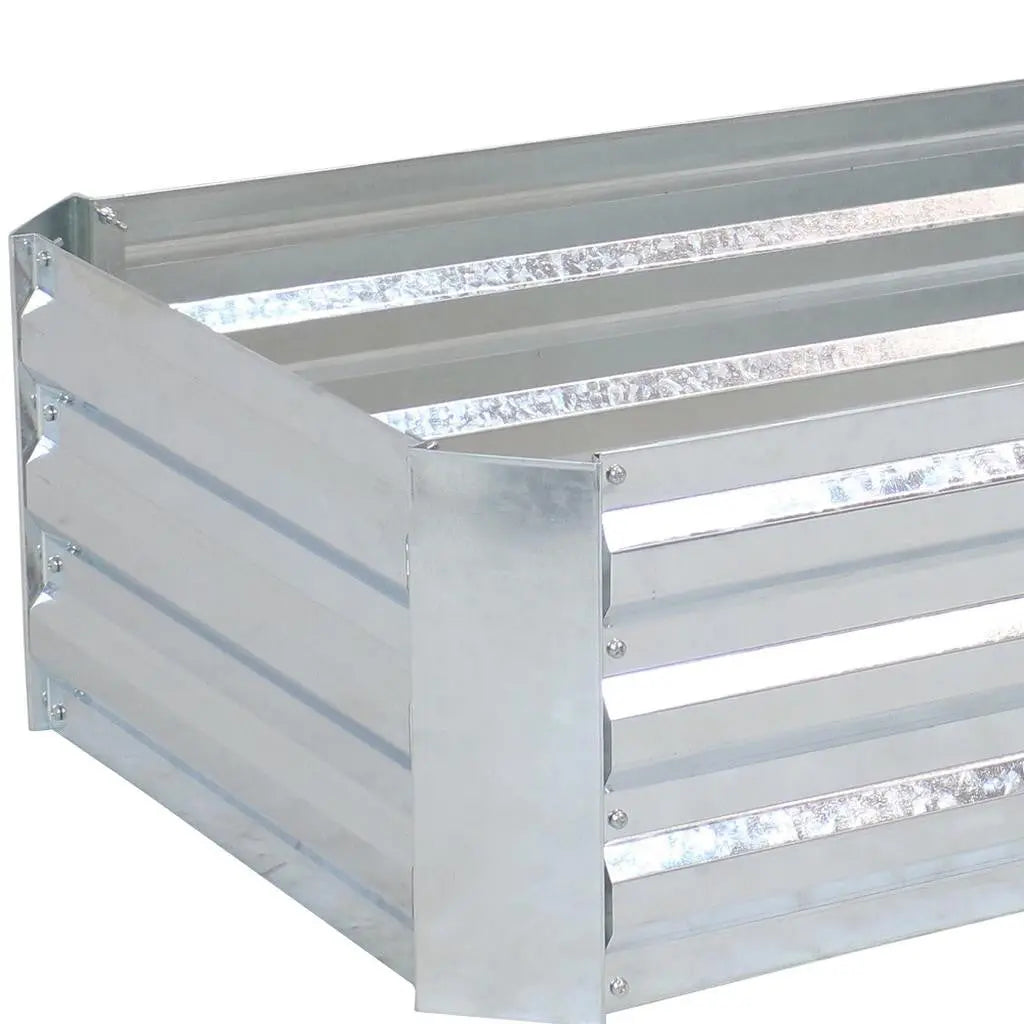 12" X 48" Silver Metal Rectangular Raised Garden Bed Homeroots Outdoor