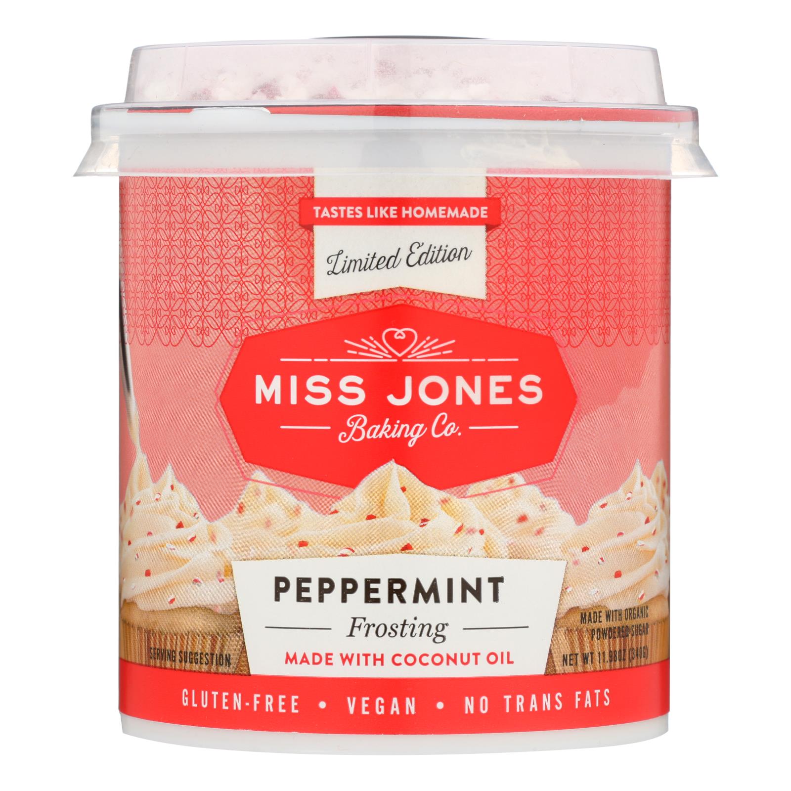 Miss Jones Baking Co - Frosting Peppermint - Case Of 6 - 11.98 Oz - GreatEagleInc