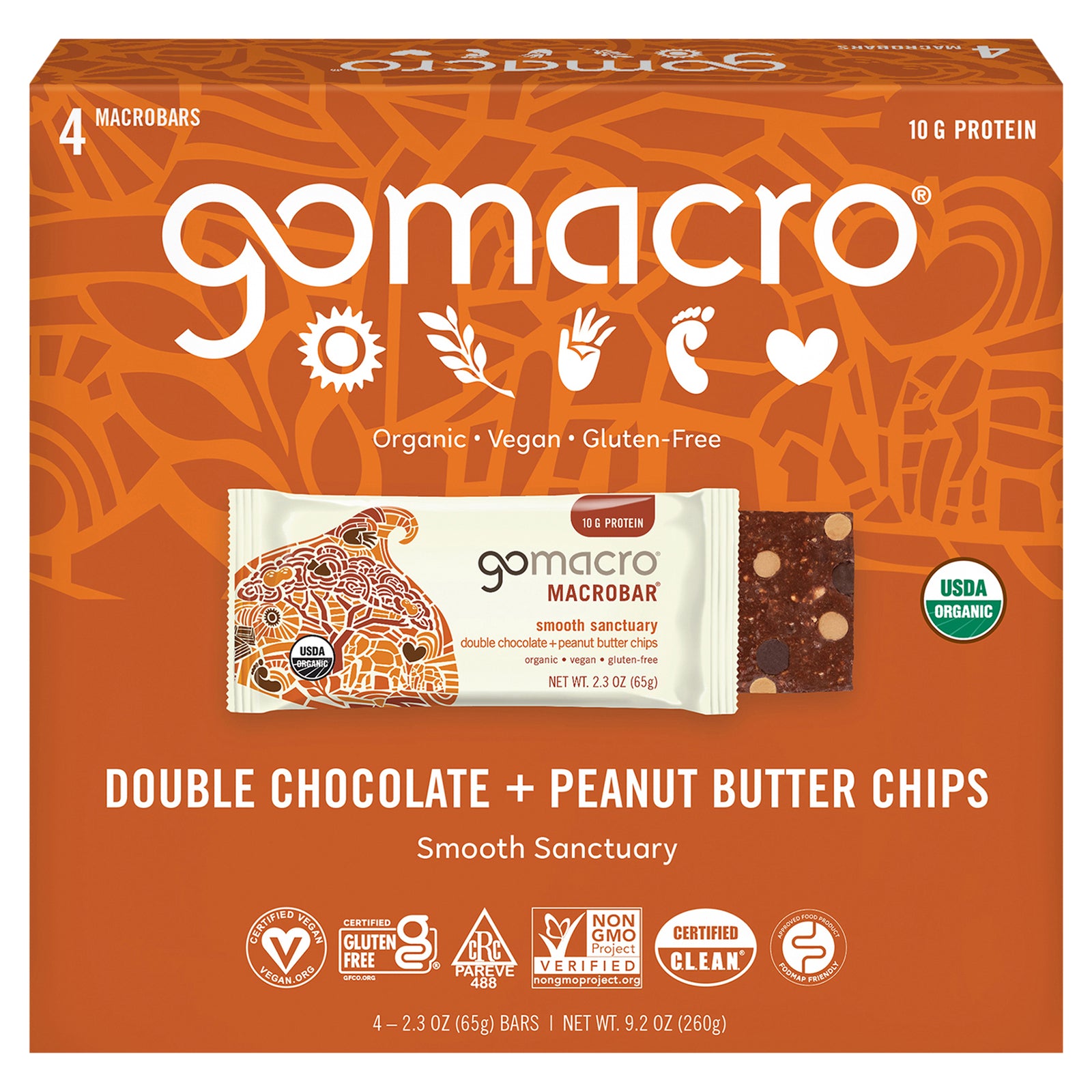 Gomacro - Bar Double Chocolate Peanut Butter - Case Of 7-4/2.3 Oz - GreatEagleInc