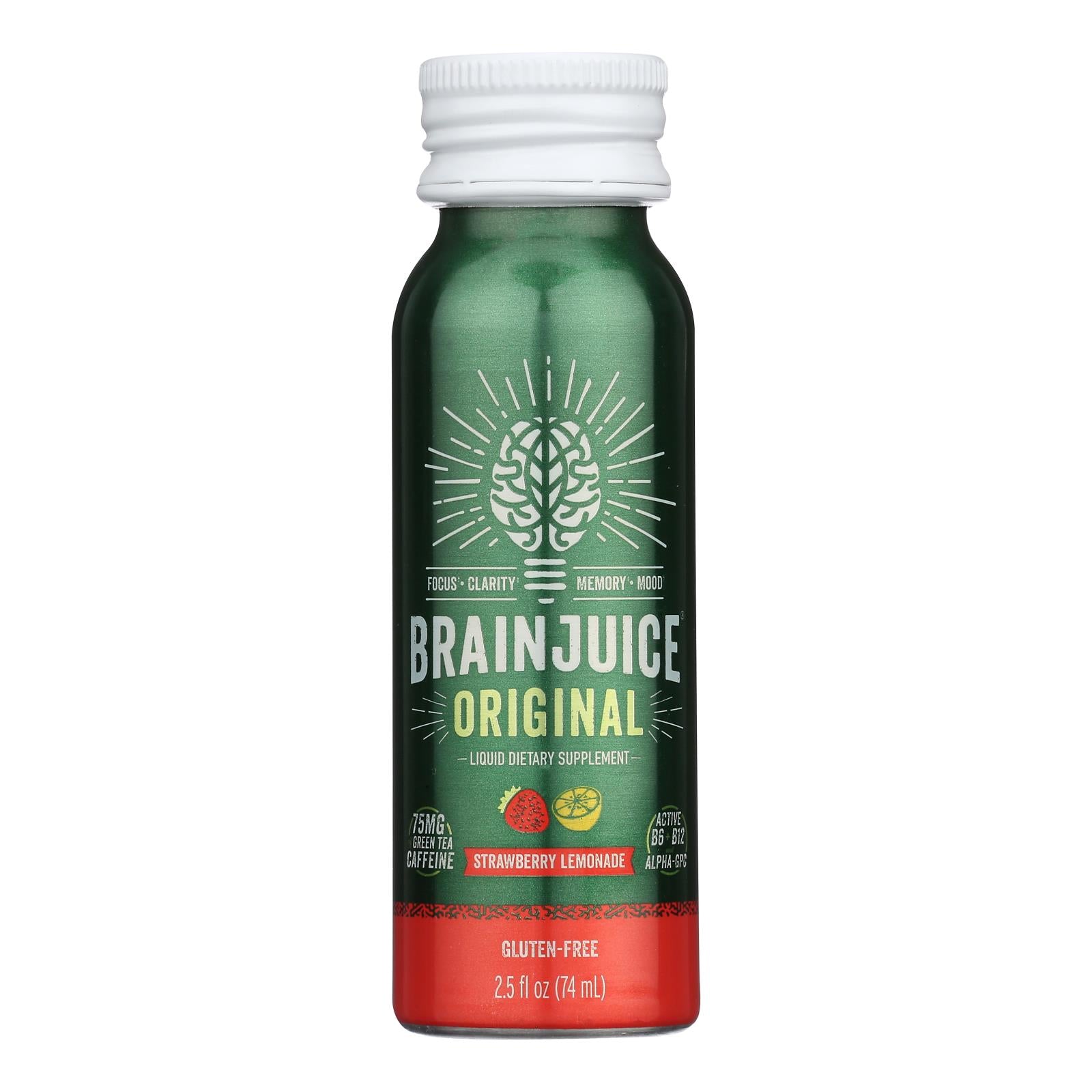 Brain Juice - Brain Juice Strawberry Lemonade - Case Of 12 - 2.5 Fl Oz - Eco-Friendly Home & Grocery