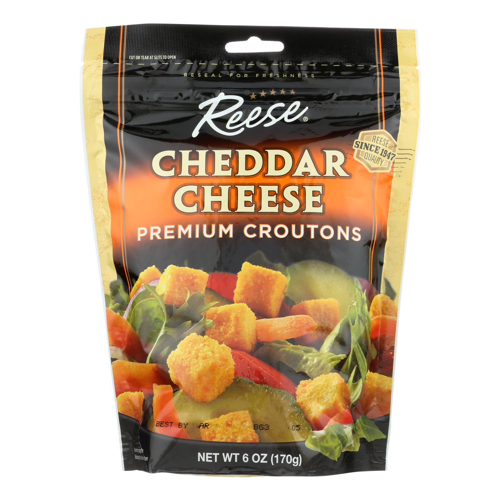 Reese Premium Croutons - Cheddar Cheese - Case Of 12 - 6 Oz. Reese
