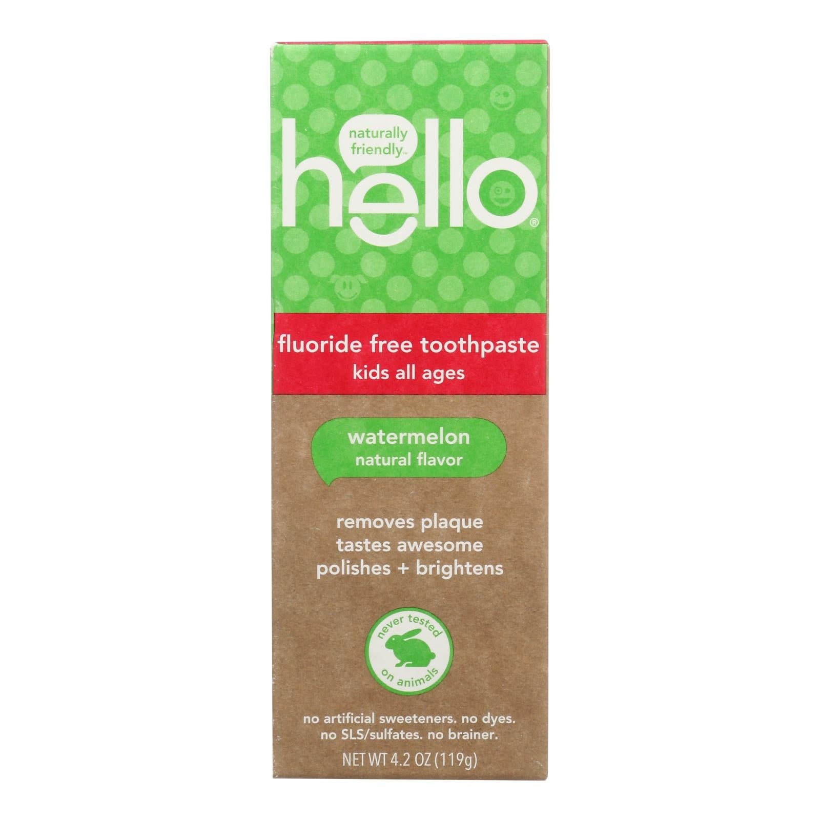 Hello Products Llc - Tpst Natural Wtrmln Flrd Free - Case Of 6-4.2 Oz - GreatEagleInc