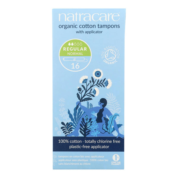 Natracare 100% Organic Cotton Tampons Regular W/ Applicator - 16 Tampons - GreatEagleInc