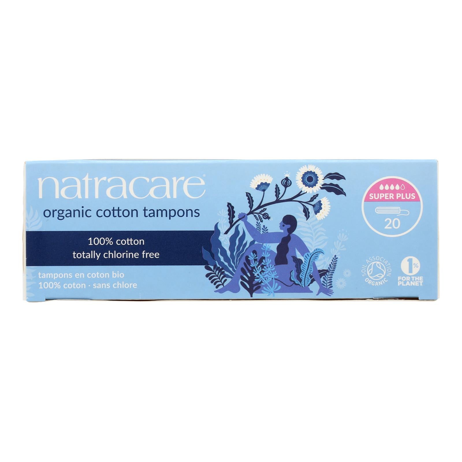 Natracare 100% Organic Cotton Tampons - Super Plus - 20 Pack - GreatEagleInc